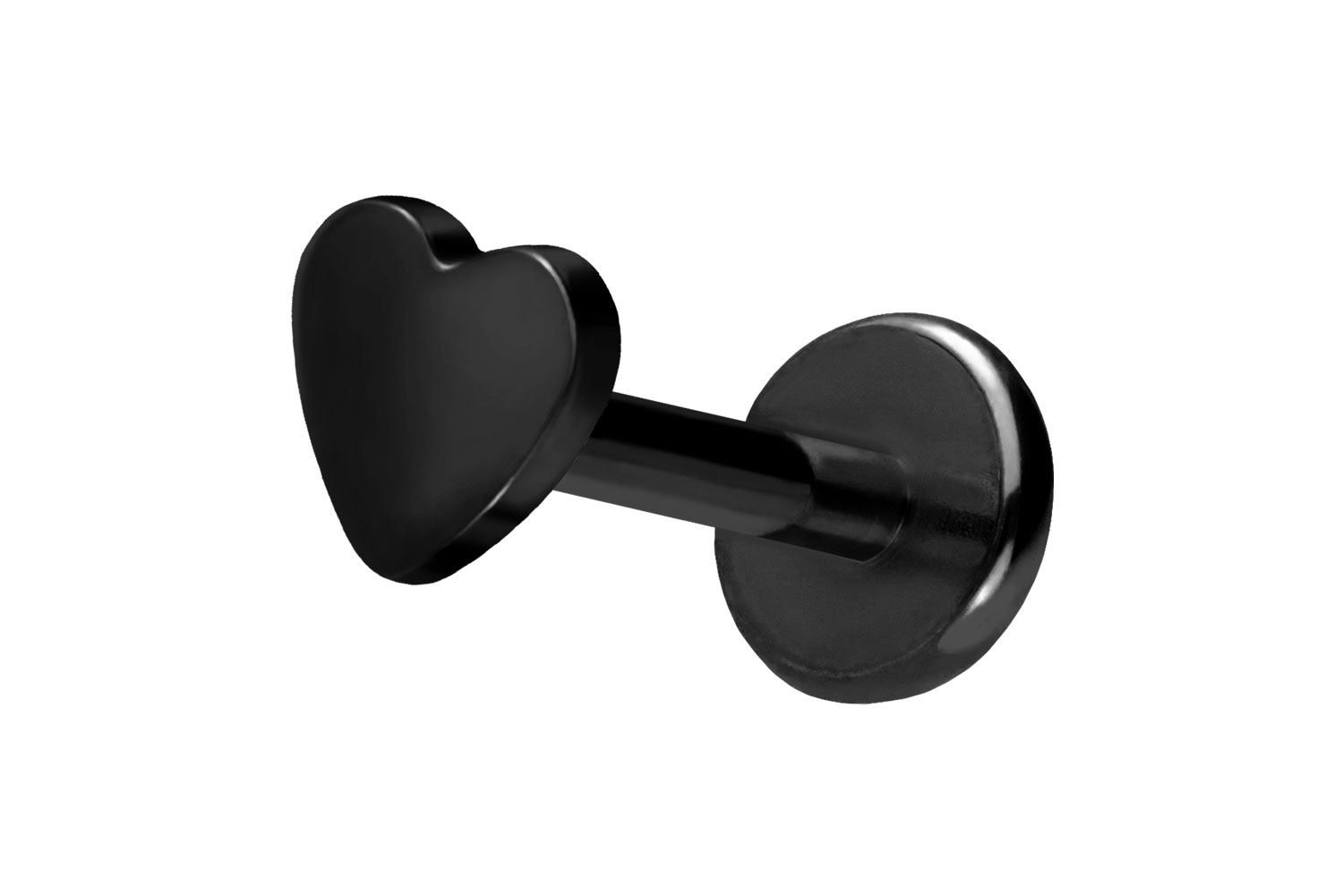 Titan Labret Piercing mit Push Fit HERZ